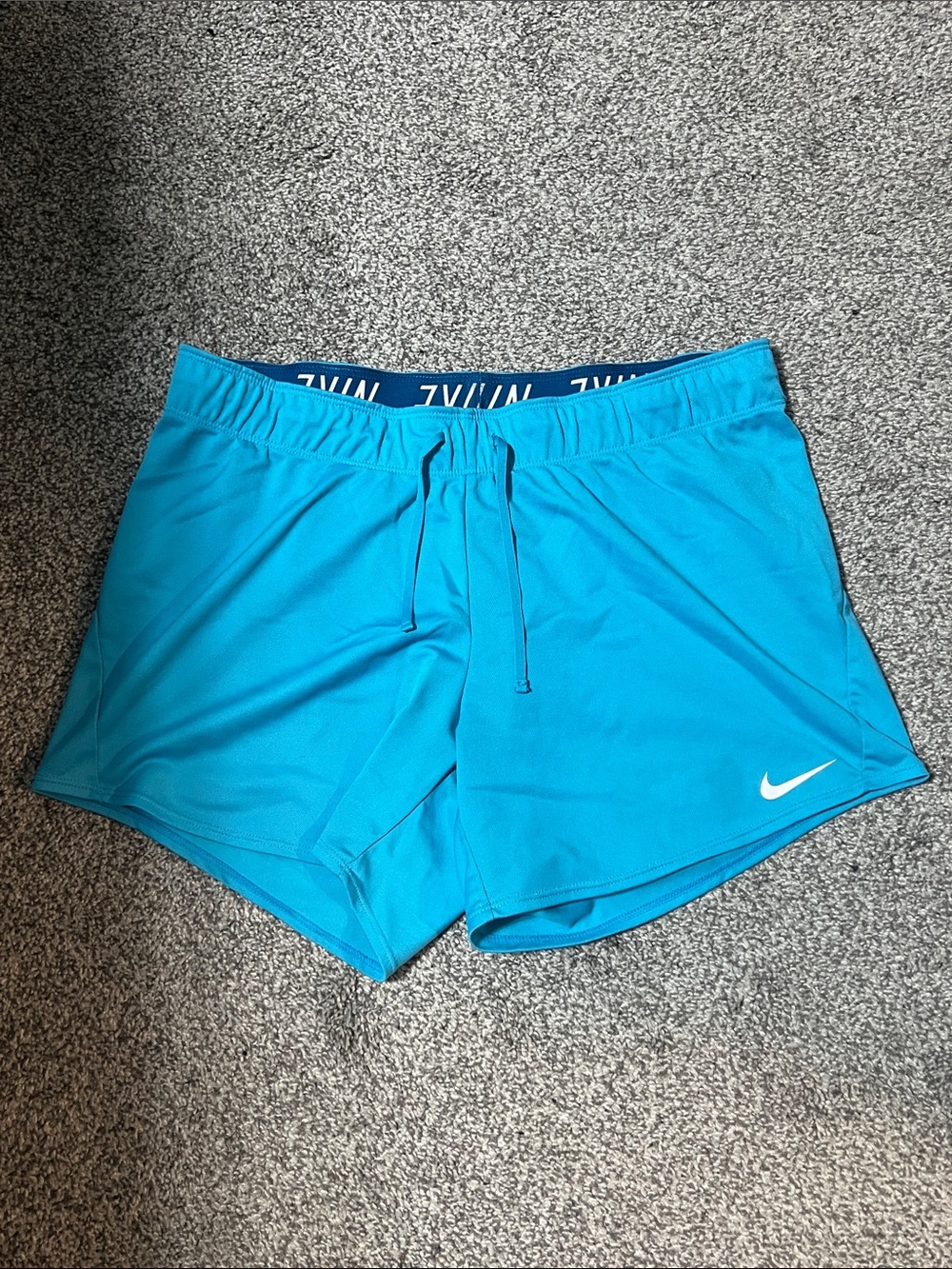Nike light blue Running Shorts with Drawstring